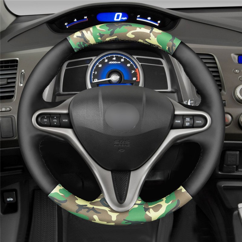 Loncky Auto Custom Fit OEM Black Genuine Leather Camouflage Leather Car